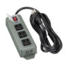 Tripp Lite series Industrial Power Strip, 3-Outlet, 9 ft. (2.7 m) Cord, NEMA 5-15P Plug, Switch Guard
