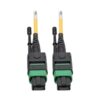 Tripp Lite series MTP/MPO (APC) Singlemode Patch Cable (F/F), 12 Fiber, 40/100 GbE, QSFP+ 40GBASE-PLR4, Plenum, Push/Pull Tab, Yellow, 2 m (6.6 ft.)