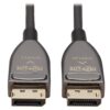 0ffcffe52c0558137d0bbed8ae666590-4 Tripp Lite series DisplayPort Active Optical Cable (AOC), 8K 60 Hz (M/M), CL3 Rated, Latching Connectors, Black, 10 m (33 ft.)