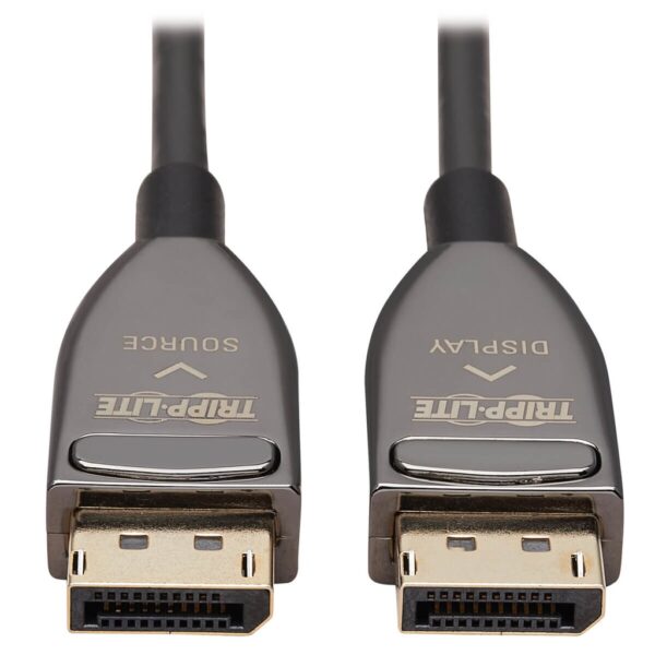 0ffcffe52c0558137d0bbed8ae666590-4 Tripp Lite series DisplayPort Active Optical Cable (AOC), 8K 60 Hz (M/M), CL3 Rated, Latching Connectors, Black, 10 m (33 ft.)