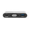 Tripp Lite series USB-C to VGA Adapter with USB 3.x (5Gbps) Hub Ports and 60W PD Charging, Black