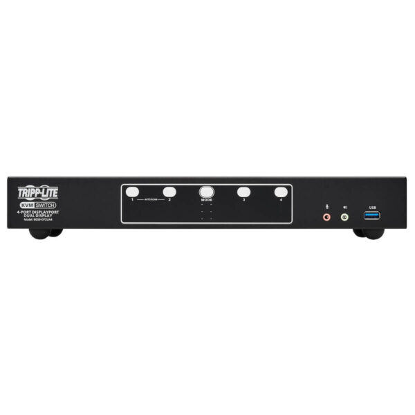 Tripp Lite series 4-Port DisplayPort Dual-Display KVM Switch - 4K 60 Hz, USB 3.2 Gen 1, HDCP 2.2, USB Sharing, TAA