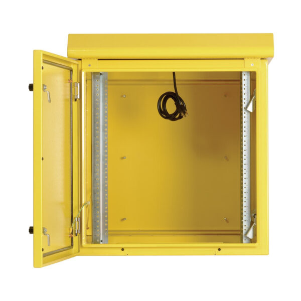 Tripp Lite SmartRack 12U NEMA 3R Industrial Wall-Mount Enclosure, Locking, Hinged Back, Fan with Thermal Switch, 28 in. Deep, Yellow - SRN3RY12US