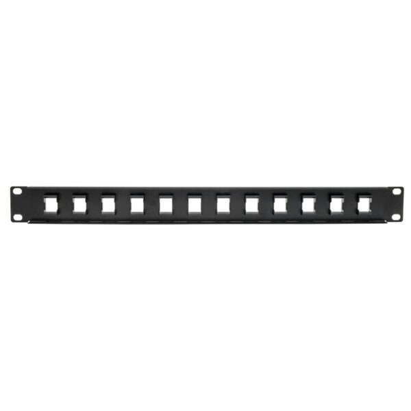Tripp Lite series 12-Port 1U Rack-Mount Unshielded Blank Keystone/Multimedia Patch Panel, RJ45 Ethernet, USB, HDMI, Cat5e/6