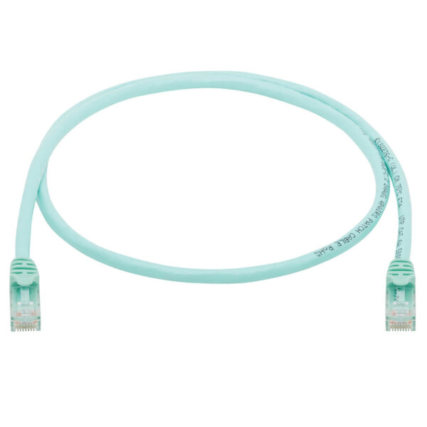 Tripp Lite series Cat6a 10G Snagless UTP Ethernet Cable (RJ45 M/M), Aqua, 3 ft. (0.91 m)