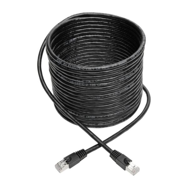Tripp Lite series Cat6a 10G Snagless Shielded STP Ethernet Cable (RJ45 M/M), PoE, Black, 25 ft. (7.62 m)
