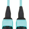 Tripp Lite series 40/100/400G Multimode 50/125 OM3 Fiber Optic Cable (8F MPO/MPO-PC F/F), Type-A Polarity, OFNP, Aqua, 15 m (49.2 ft.)