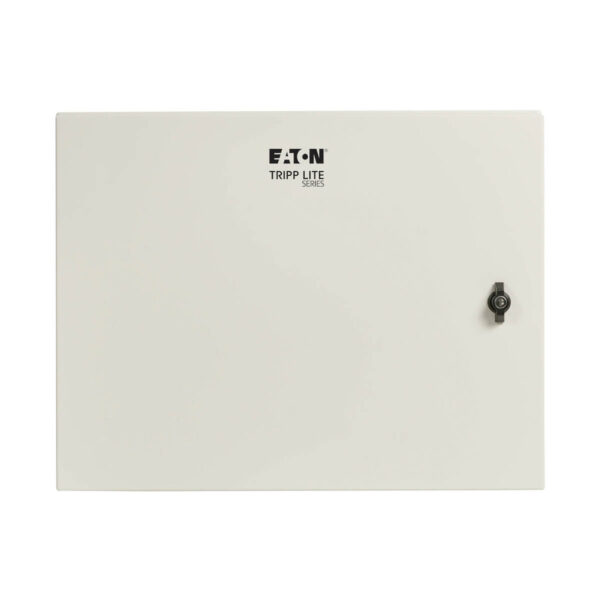11fa98a5bc4d7564ddc34bff2f02a886 Tripp Lite series SmartRack Industrial Enclosure with Lock - NEMA 4, Wall Mount, Metal Construction, Hinged Back, 28 in. Depth, 9U, Gray