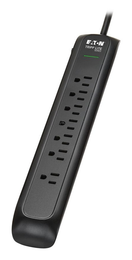 1238ff616eb98ca514f6498ffa870eea Tripp Lite series Protect It! 7-Outlet Surge Protector - 5-15R Outlets, 1500 Joules, 6 ft. (1.8 m) Cord, Black