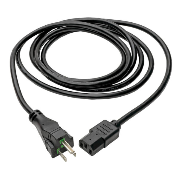 1268cc25a2b688e9d8a295a635fa14de-1 Tripp Lite series Hospital-Grade Power Cord, NEMA 5-15P to C13 - Green Dot, 10A, 125V, 18 AWG, 6 ft. (1.83 m), Black