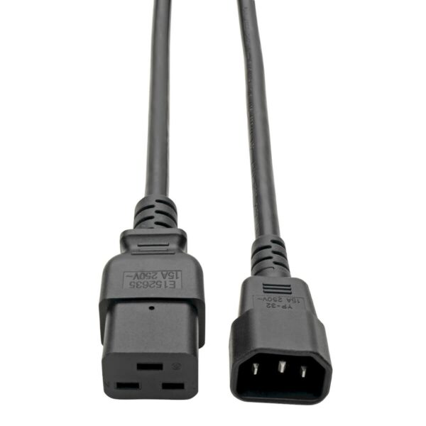 127181f45dd8ef22b2eb3b97d7a7a806-1 Tripp Lite series Power Cord, C19 to C14 - Heavy-Duty, 15A, 250V, 14 AWG, 4 ft. (1.22 m), Black - P047-004