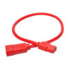 Tripp Lite series Heavy-Duty PDU Power Cord, C13 to C14 - 15A, 250V, 14 AWG, 2 ft. (0.61 m), Red