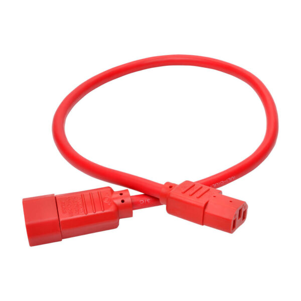 Tripp Lite series Heavy-Duty PDU Power Cord, C13 to C14 - 15A, 250V, 14 AWG, 2 ft. (0.61 m), Red