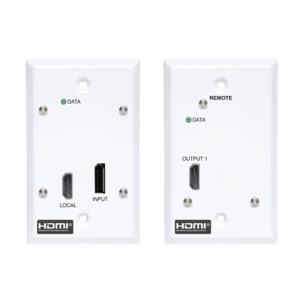 12a6b5c776a13a6d1f01d35e4d75bd29 Tripp Lite series DisplayPort to HDMI over Cat6 Extender Kit, Wall Plate, 4K 60 Hz, 4:4:4, PoC, HDCP 2.2, 230 ft. (70.1 m), TAA