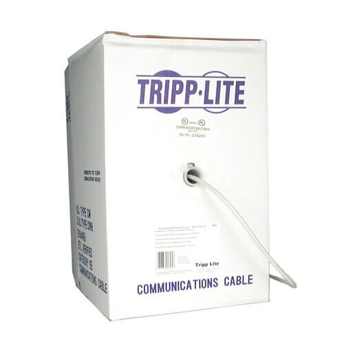 12f8a68a8edd419e532c555def31c847 Tripp Lite series Cat5e 350 MHz Stranded-Core (UTP) PVC Bulk Ethernet Cable - Gray, 1000 ft. (304.8 m)