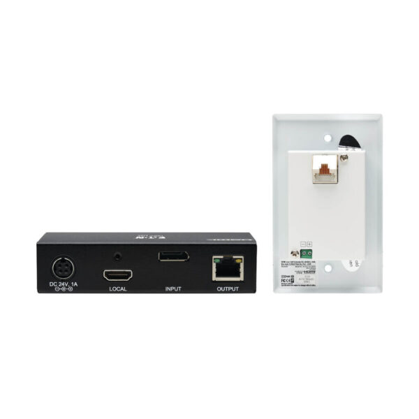 13114c213d00e7611594fa8161199ce1 Tripp Lite DisplayPort to HDMI over Cat6 Extender Kit, Box Transmitter/Wall Plate Receiver, 4K 60 Hz, PoC, HDCP 2.2, 230 ft., TAA - B127A-1A1-BDFH
