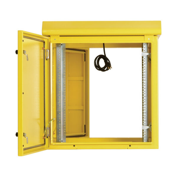 Tripp Lite SmartRack 12U NEMA 3R Industrial Wall-Mount Enclosure, Locking, Hinged Back, Fan with Thermal Switch, 28 in. Deep, Yellow - SRN3RY12US