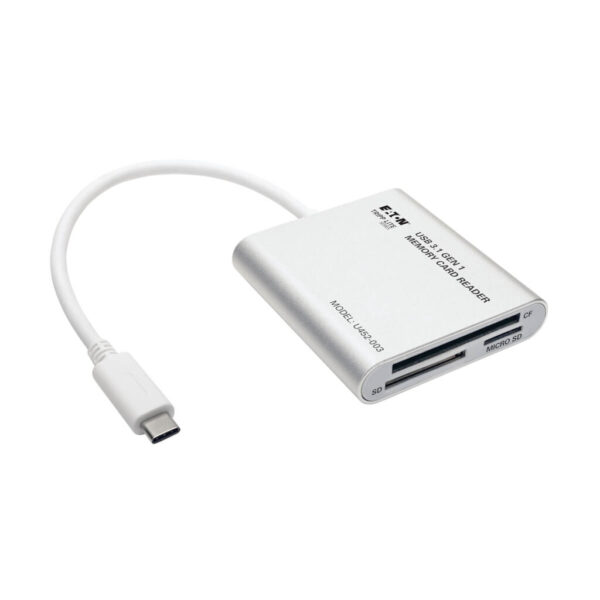 Tripp Lite series USB 3.1 Gen 1 USB-C Multi-Drive Smart-Card Flash-Memory Media Reader/Writer, Thunderbolt™ 3 Compatible