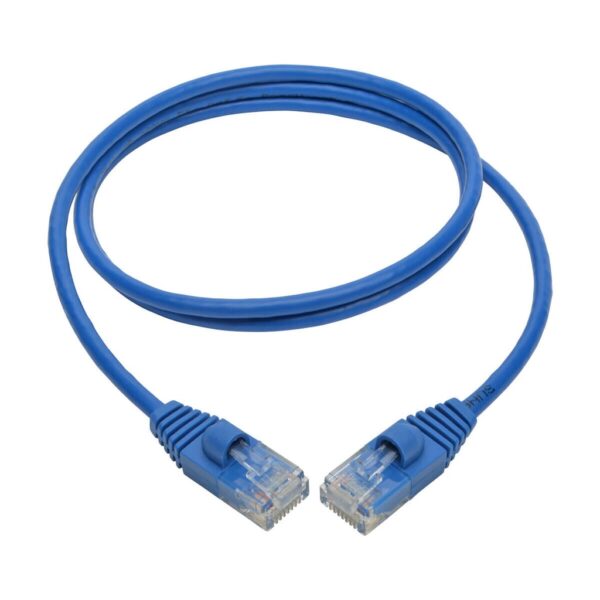 Tripp Lite series Cat6a 10G Snagless Molded Slim UTP Ethernet Cable (RJ45 M/M), Blue, 3 ft. (0.91 m)