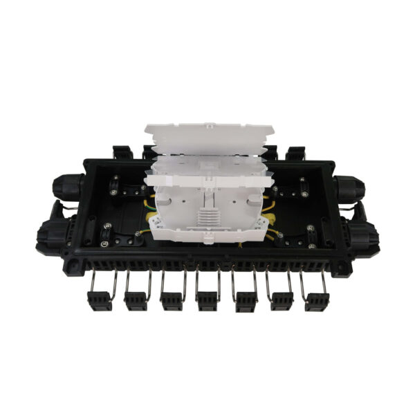 13bd8bfc2b5152c1b44fa0b21f559fa4 Tripp Lite series Fiber Splice Horizontal Enclosure - 3 Splicing Trays, 72 Fiber Capacity, IP68 Rated - N600H-0072-3
