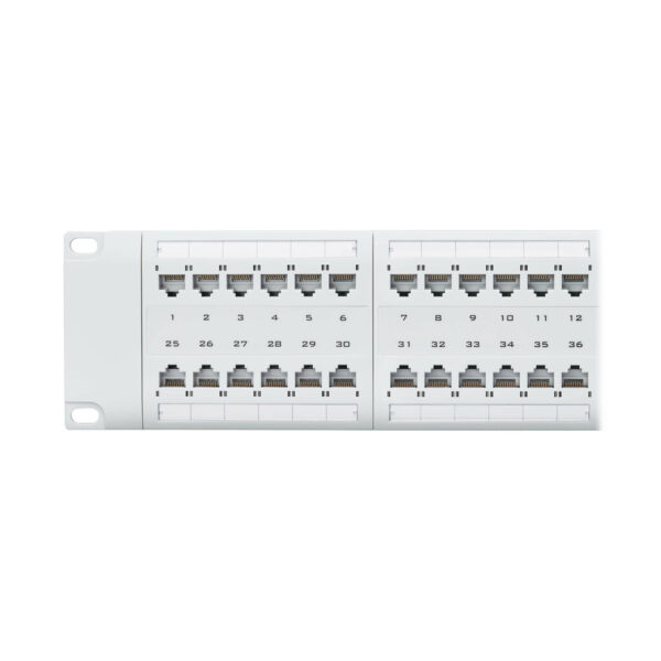 Tripp Lite series 48-Port Cat6 Patch Panel - 4PPoE Compliant, 110/Krone, 568A/B, RJ45 Ethernet, 2U Rack-Mount, White, TAA