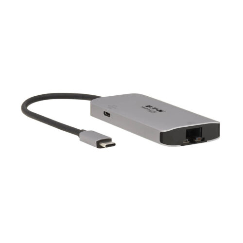 Tripp Lite series 3-Port USB-C Hub - USB 3.x (5Gbps) Hub Ports, Gigabit Ethernet, Thunderbolt 3, 100W PD Charging, Aluminum Housing