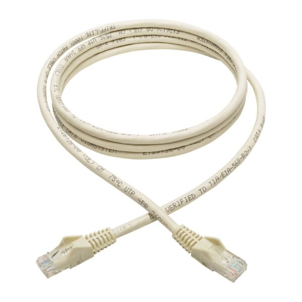 141879e90b89c66007dc9131e471fb40 Tripp Lite series Cat6 Gigabit Snagless Molded (UTP) Ethernet Cable (RJ45 M/M), PoE, White, 6 ft. (1.83 m) - N201-006-WH