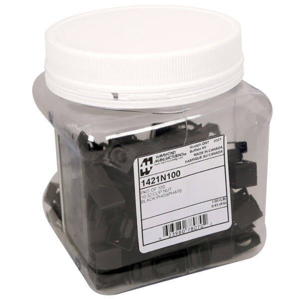 Hammond 100PK 10-32 Blk Clip Nuts