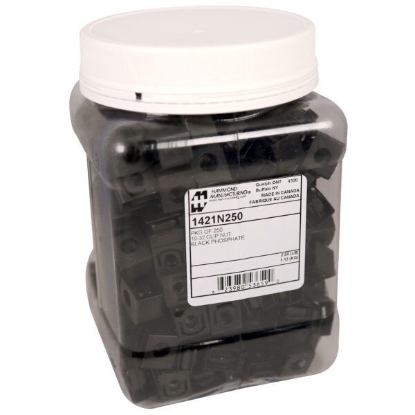 Hammond 250PK 10-32 Blk Clip Nuts