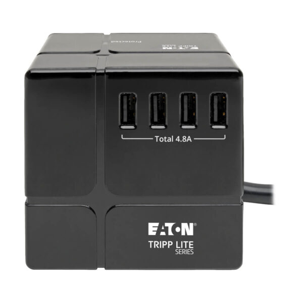 Tripp Lite series Protect It! 3-Outlet Power Cube Surge Protector - 6 USB-A Ports (7.2A Shared), 6 ft. (1.83 m) Cord, 540 Joules, Black