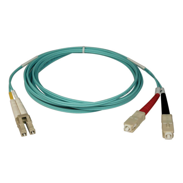 14beb3c26a4321fc2f7de4f533d69bb0 Tripp Lite series 10Gb Duplex Multimode 50/125 OM3 LSZH Fiber Patch Cable (LC/SC) - Aqua, 10M (33 ft.)