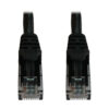 Tripp Lite series Cat6a 10G Snagless Molded UTP Ethernet Cable (RJ45 M/M), PoE, Black, 6 in. (15 cm)