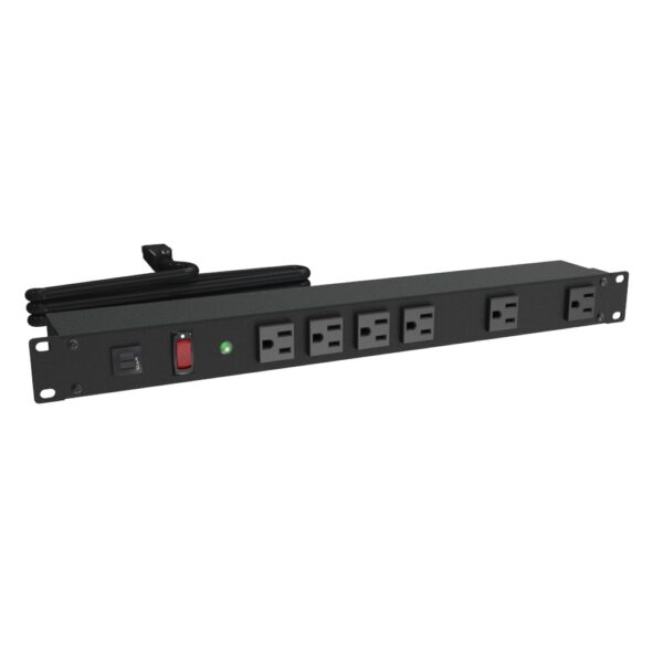 1582h6a1sbk Hammond 19"RM Surge, 6 Rec Frnt Bk, 6'
