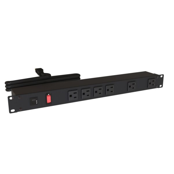 1582h6b1bk Hammond 19" Rack Mount, 6 Rec on Front