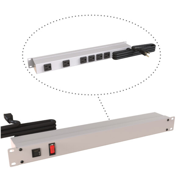 1583h6a1-rev1 Hammond 19" Rack Mount, 6 Rec on Rear
