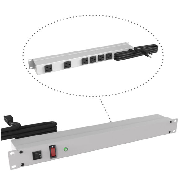 Hammond 19" Rack Mount, 6 Rec on Rear