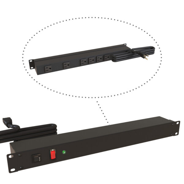 1583h6a1sbk Hammond 19" Rack Mount, 6 Rec on Rear