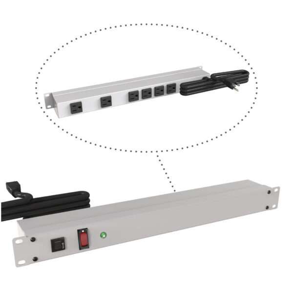 Hammond 19" Rack Mount, 6 Rec on Rear