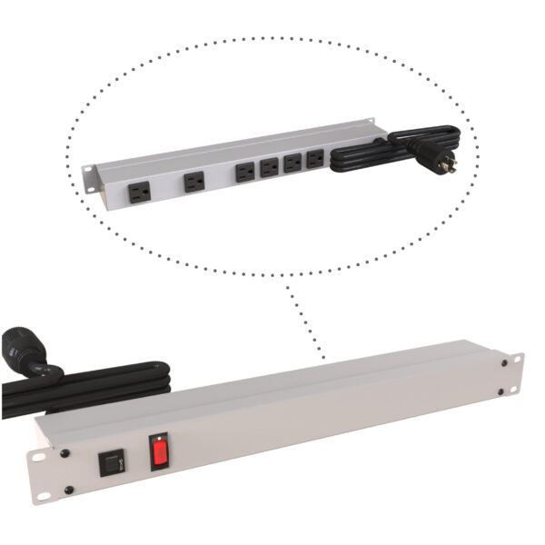 Hammond 19" Rack Mount, 6 Rec on Rear