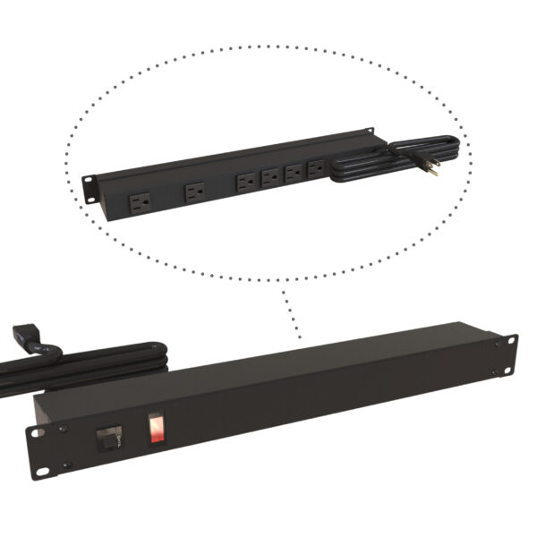 Hammond 19" Rack Mount, 6 Rec on Rear