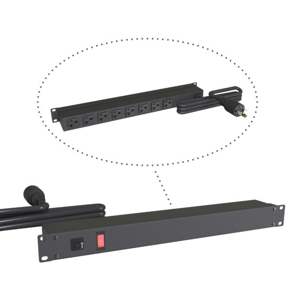 Hammond 20A Rack Mount, 8 Rec on Rear