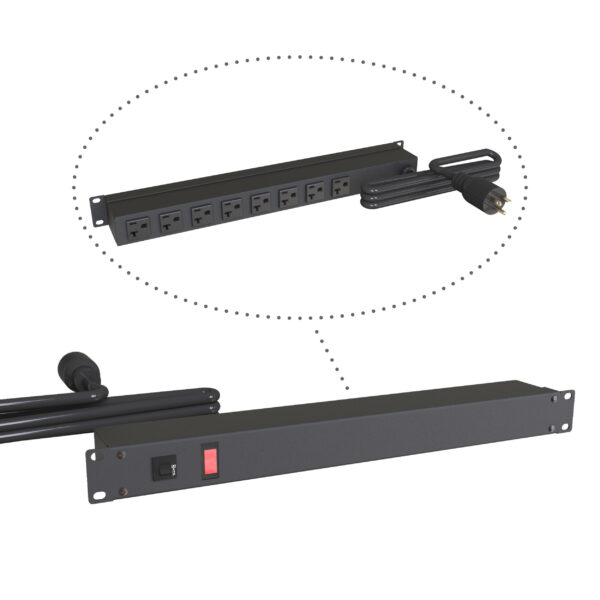 Hammond 20A Rack Mount, 8 Rec on Rear