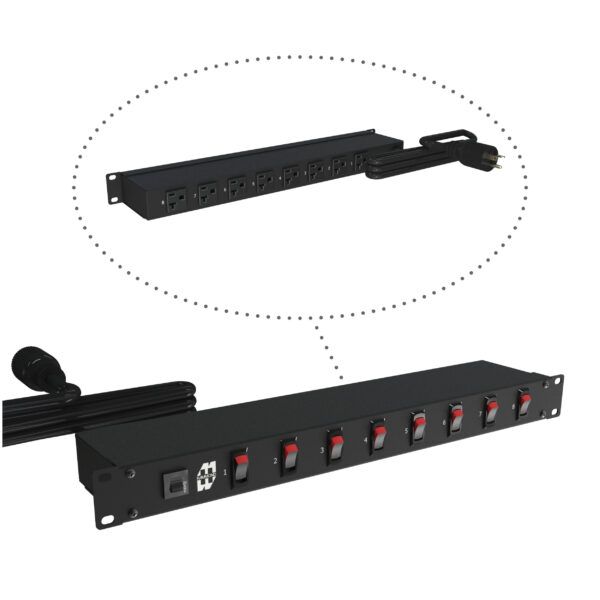 1589w8f1bkrr Hammond 1589 W/ Ind. Switches, 8 Recep