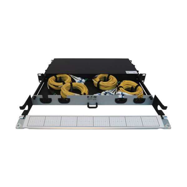 Tripp Lite series Preloaded Fiber Panel, 1U - 4x (12F MTP/MPO-APC to 4x LC Duplex F/M) 8F Trunk Cables, OS2 Singlemode, 10 m (32.8 ft.)