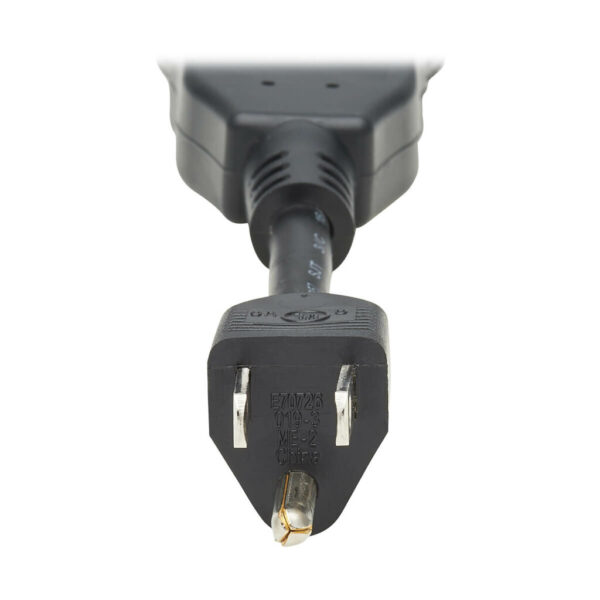15ba0a3732dbfad0b514adedf4987b62 Tripp Lite series Extension Cord Y Splitter, NEMA 5-15P to 2x NEMA 5-15R - 13A, 125V, 16 AWG, 1 ft. (0.3 m), Black