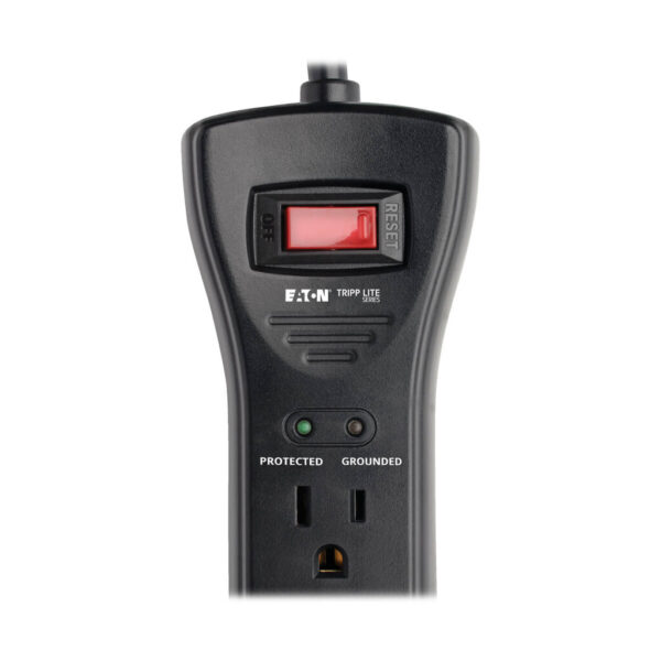 15bc7850cdffb1dc01d9902c0dfc5fb6 Tripp Lite series Protect It! 7-Outlet Surge Protector, 7 ft. Cord with Right-Angle Plug, 2160 Joules, Diagnostic LEDs, Black Housing