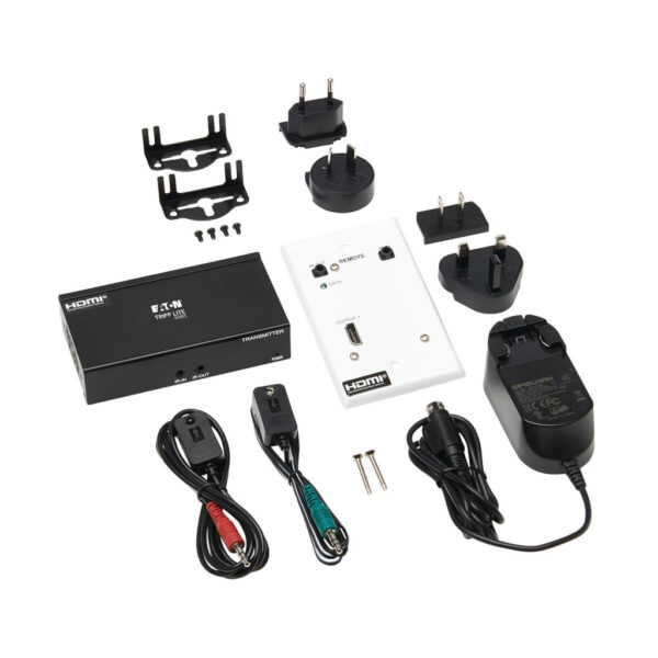 Tripp Lite series HDMI over Cat6 Extender Kit, Box Transmitter/Wall Plate Receiver, 4K 60 Hz, 4:4:4, IR, PoC, HDR, HDCP 2.2, 230 ft., TAA