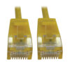Tripp Lite series Cat6a 10G Snagless Molded Slim UTP Ethernet Cable (RJ45 M/M), PoE, Yellow, 1 ft. (0.3 m)