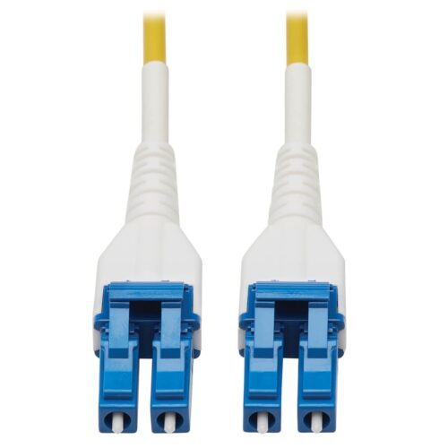 Tripp Lite series 100G Duplex Singlemode 9/125 OS2 Armored Fiber Optic Cable (LC/LC Duplex M/M), LSZH, Yellow, 100 m (328 ft.)