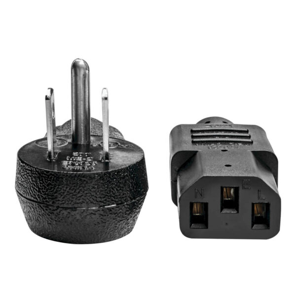 Tripp Lite series Computer Power Cord, Right-Angle NEMA 5-15P to C13 - Heavy-Duty, 15A, 125V, 14 AWG, 6 ft. (1.83 m), Black